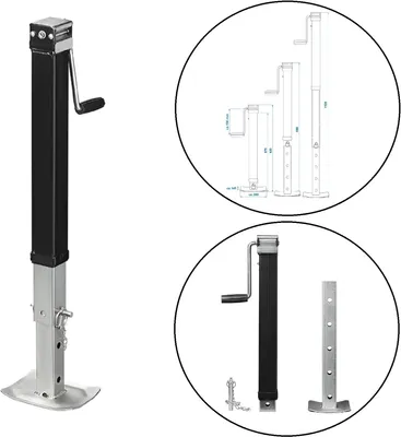 Produktbild von Anhängerstütze mit Kurbel klappbar Stütze 3500kg 63,5-112 cm