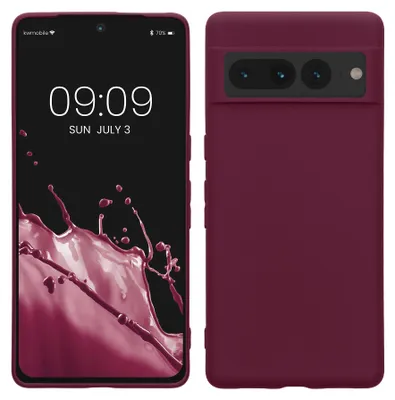 Produktbild von kwmobile Handyhülle für Google Pixel 7 Pro Hülle - TPU Case - Kabelloses Laden - Schutzhülle Cover in Bordeaux Violett