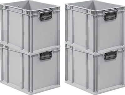 Produktbild von SuperSparSet 4x Eurobox NextGen Portable Duo  Germany | HxBxT 32x30x40cm | 30 Liter | Eurobehälter, Transportbox, Transportbehälter, Stapelbehälter