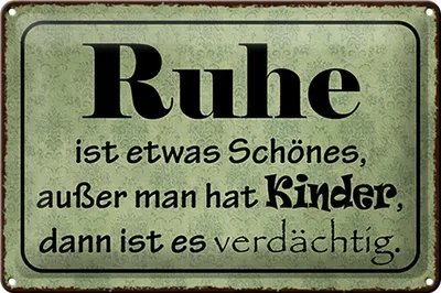 Produktbild von Blechschild Spruch 30x20cm Ruhe ist etwas schönes außer