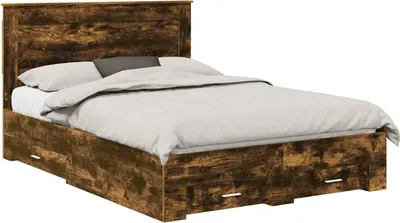 Image de vidaXL Cadre de lit avec tiroirs avec tête de lit en bois composite
