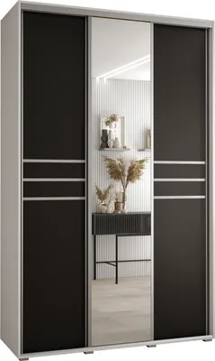 Produktbild von MEBLE KRYSPOL Davos 11 Schrank, drei Türen - 235,2x160x45 cm - Weiß Schwarz Silber