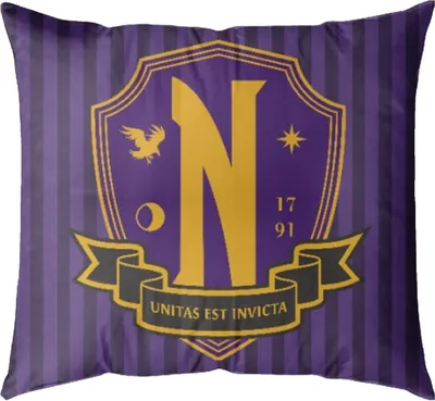 Produktbild von Wednesday - "Nevermore Academy" Logo-Kissen, Polyester CD528 (Einheitsgröße) (Violett)