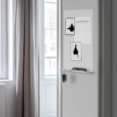 Produktbild von Magnettafel mit Magneten - Schlüsselorganizer und Telefonhalter - 1 Stück - Weiß - 30 x 49 cm