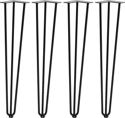 Produktbild von Tischbein-Set, 4 Stahl-Tischbeine, Gabel-Design, 40 kg belastbar, Schwarz