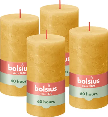 Immagine prodotto di Set di 4 candele Bolsius, 13 cm, giallo