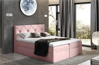 Produktbild von Elegantes Kontinentalbett 180x200 CARMEN – rosa 2 + Gratis-Topper