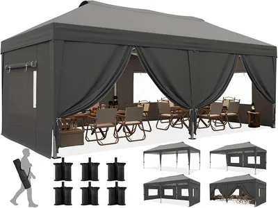 Produktbild von Faltpavillon 3x6m wasserdicht | Gartenpavillon, mit Seitenwänden, UV-Schutz 50+, Tragetasche inkl, Stahlrahmen, einfacher Aufbau, Wasserdicht UV-beständig