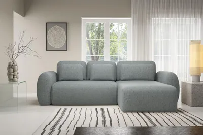 Produktbild von Ecksofa Schlafsofa Sofa GASTON in Stoff Puente Dunkelgrau Ottomane Rechts
