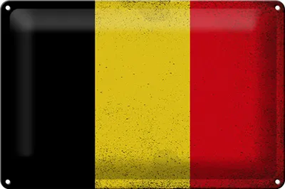 Produktbild von Blechschild Flagge Belgien 30x20cm Flag of Belgium Vintage