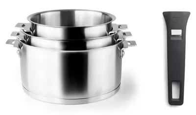 Kochtopf-Set 3-tlg., Edelstahl 18/10, Ø 16/18/20 cm, Induktion