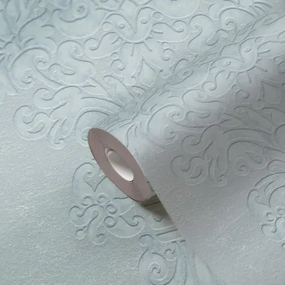 Produktbild von Barock-Tapete mit Ornamenten Hellgrau Silber – Vliestapete edel – Mustertapete AS-Creation (KG-174511)