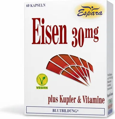 Produktbild von Espara Eisen Kapseln 30mg, 60 Stück