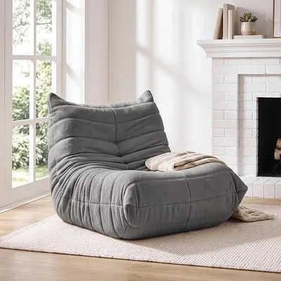 Imagen del producto de Sillón tipo "puf", sofá de suelo, sillón de lectura, sofá tipo "lazy" (gris)
