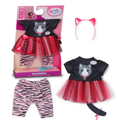 Produktbild von BABY born Katzen-Outfit mit Tüllrock, Hose & Haarreif für 43 cm Puppen