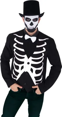 Immagine prodotto di Accessorio per costume da scheletro per Halloween in bianco e nero - Taglia unica