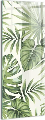 Produktbild von Designer Glasbild - Wandbild - Glas Bild - 50x125 cm - Tropisches Muster