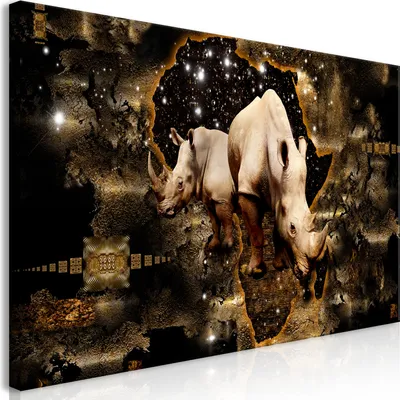 Produktbild von Wandbild Mega XXXL Abstrakt 250x125 cm Einteiliger XXL-Format Kunstdruck zur Selbstmontage Leinwandbilder moderne Bilder DIY Wanddekoration Wohnung Deko Tiere Nashorn g-A-0011-ak-h