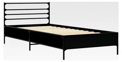 Produktbild von Bettgestell ohne Matratze, schwarz, 75 x 190 cm, kleines Einzelbett