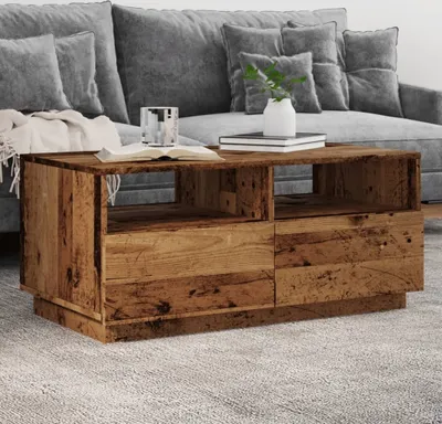 Obrázok produktu pre Maison Exclusive – konferenčný stolík s LED osvetlením, vzhľad starého dreva, 90 x 49 x 40 cm