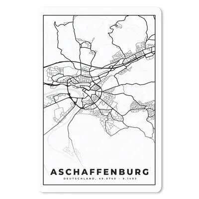 Produktbild von MuchoWow® Mauspad Mousepad Afschaffenburg - Stadtplan - Karte 40x60 cm - Mousepads - Maus Mat - Pad - Mausunterlage - Schreibtisch Accesoire