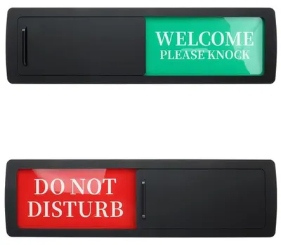 Nicht-stören-Türschild, Acryl, 17,8 x 5 cm, schwarz, gleitend