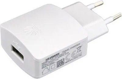 Produktbild von Original Huawei Ladegeröt für Y7 2018 / Y 7 / Y6 2018 / Y6 (2017) / Y5 2018 / Y5 (2017) / Y5II / Y3II HW-050200E3W in Weiß Weiss Netzteil 2A Ampere 2000 mAh Bulk verpackt + gratis Emiro® Bildschirm Reinigungspad