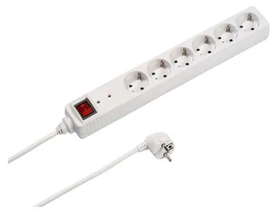 Produktbild von ViVanco™EBLS 6SS W, 1,4 m, Drinnen, Typ F, Type F (CEE 7/4), 1,5 mm², Kunststoff
