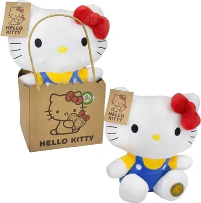 Produktbild von Hello Kitty Plüschfigur 27 cm im gelben Outfit mit Schleife