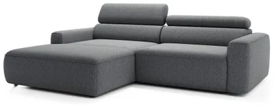 Produktbild von Selsey Fando - Ecksofa mit Schlaffunktion, L-Form, 4-Sitzer, Flechtstoff Grau, 252 cm - links