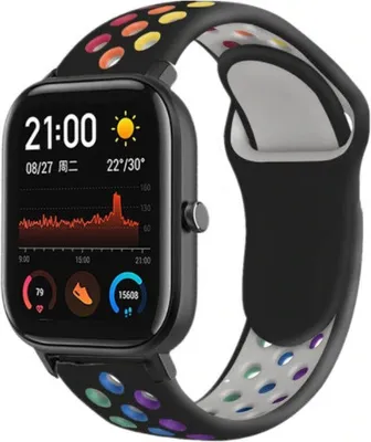 Produktbild von Strap-it Xiaomi Amazfit GTS Sportarmband (Bunt Schwarz)