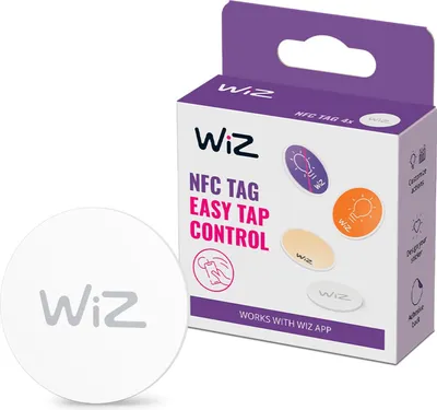Obrázek produktu pro WiZ NFC tag, 4 kusy, Bezdrátový, NFC, Bílá, IP20, Plast, Není vyžadováno