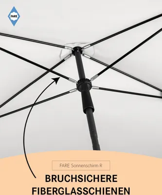 Produktbild von FARE Sonnenschirm R Höhenverstellbar Knickvorrichtung Lichtschutzfaktor UPF 50+ 200x122cm, Farbe:Weiß