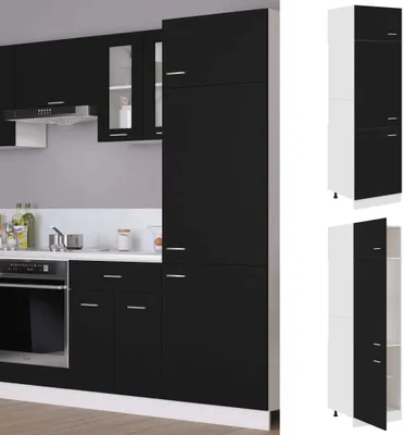Immagine prodotto di The Living Store Parete attrezzata refrigerata nera 60x57x207 cm in legno