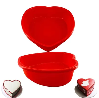 2er-Set Silikon-Herzkuchenform, 7 Zoll, antihaftbeschichtet