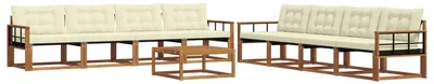 Produktbild von vidaXL Outdoor-Sofagarnitur mit Kissen 9 pcs Natur und Creme