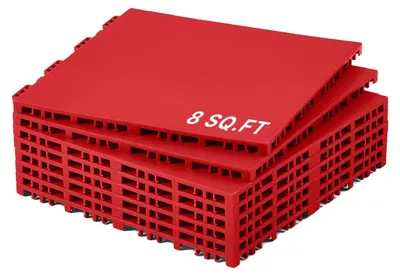 Obrázek produktu pro VEVOR hokejové podlahové dlaždice, 315 x 315 x 16 mm, 8 balení zámkové tréninkové plochy, taneční podlahové dlaždice, desky pro hokejové tréninkové vybavení, červená barva