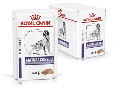 Produktbild von Royal Canin Veterinary Mature Consult Loaf 12x85g Nassfutter-Pastete für Hunde – Unterstützt die Hautfunktion