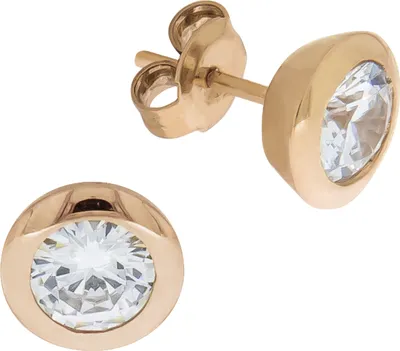 Produktbild von V Ohrstecker 925/- Sterling Silber 0,8cm rosa Zirkonia weiß 360221673-31