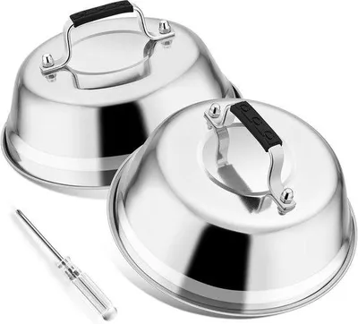 Produktbild von Burgerbellen-Set aus Edelstahl (16,7 cm) für die Grillzubehör Deluxe-Kochzubehör