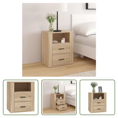Immagine prodotto di The Living Store comodino rovere Sonoma 50x36x60 cm materiale legno