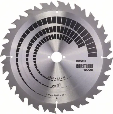 Obrázok produktu pre Bosch Construct Wood - Kreissägeblatt - für Holz - 315 mm - 20 Zähne (2608640701)