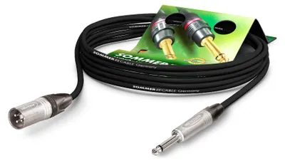Immagine prodotto di Cavo per microfono Stage 22 Highflex, 2 x 0,22 mm² | XLR / jack, NEUTRIK® | 5,00 m | nero