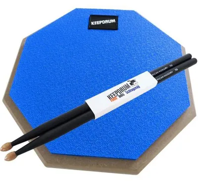 Produktbild von keepdrum DP-BL8 Practice Pad Blau 8 mit Sticks 5BB