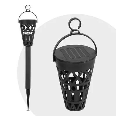 Obrázok produktu pre Zapichovacia, zavesiteľná solárna lampa - teplá biela - 7 x 7 x 35 (+10) cm