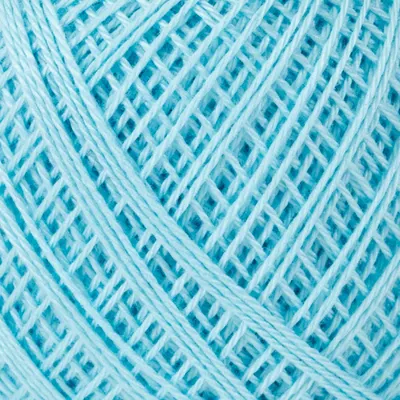 Produktbild von Olympus Sashiko-Garn, dünne Baumwolle, Knäuel, Farbe 208, hellblau, ca. 80 Meter, hergestellt in Japan