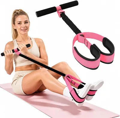 Obrázok produktu pre Pedálový odporový pás s rukoväťou, elastické PVC, pre brušné svaly