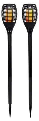Solar-Fackeln, warmweiß, LED-Flammeneffekt, 2 Stück, H70 cm