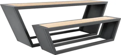 Produktbild von HOME DELUXE Sitzgarnitur aus Stahl KOBON Anthrazit -  Germany - 1 x Bank + 1 x Tisch | bequeme Sitzgarnitur, moderne Sitzgarnitur, elegante Sitzgarnitur, Sitzgarnitur für Wohnzimmer, Sitzgarnitur mit Stauraum, hochwertige Sitzgarnitur, L-förmige Sitzgarnitur, Sofagarnitur, gemütliche Sitzgarnitur, Sitzgarnitur aus Leder, Sitzgarnitur im Landhausstil, stilvolle Sitzgarnitur, modulare Sitzgarnitur, Designer-Sitzgarnitur, komfortable Sitzgarnitur, langlebige Sitzgarnitur, flexible Sitzgarnitur, Sitzgarnitur fü