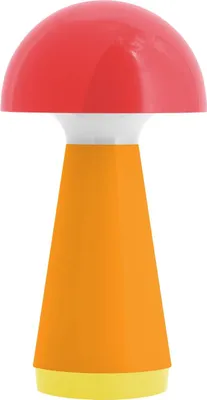 A mushroom-shaped lamp.